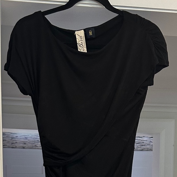 BIRD by JUICY COUTURE Black Asymmetric Ruched Jersey Dress - Size M - Picture 7 of 11